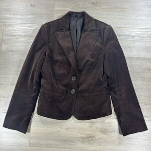 VTG EXPRESS Design Studio Womens Size 8 Chocolate Brown Velvet Blazer***